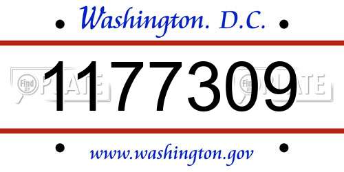 1177309 District Of Columbia License Plate