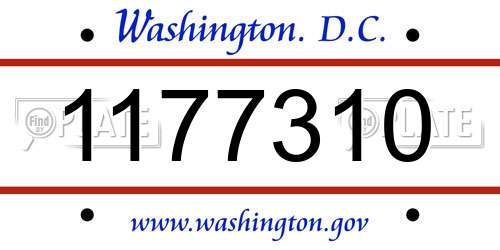1177310 District Of Columbia License Plate