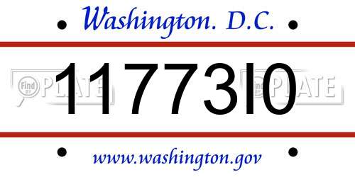 11773I0 District Of Columbia License Plate
