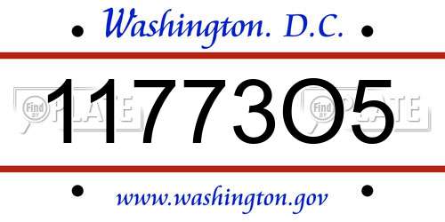 11773O5 District Of Columbia License Plate