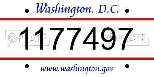 1177497 District Of Columbia License Plate