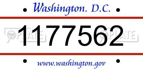 1177562 District Of Columbia License Plate