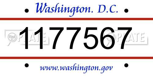 1177567 District Of Columbia License Plate
