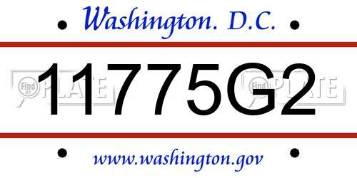 11775G2 District Of Columbia License Plate