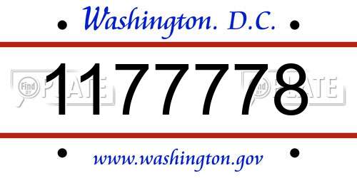 1177778 District Of Columbia License Plate