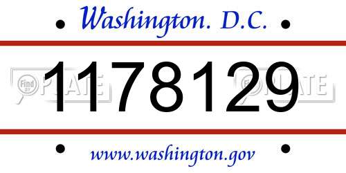 1178129 District Of Columbia License Plate