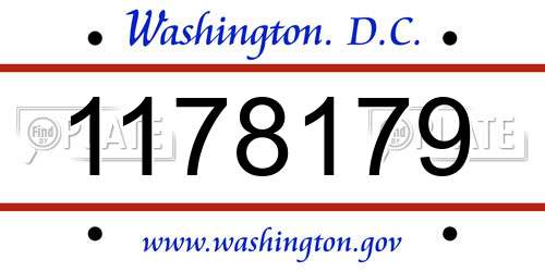 1178179 District Of Columbia License Plate