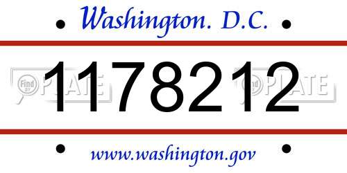 1178212 District Of Columbia License Plate