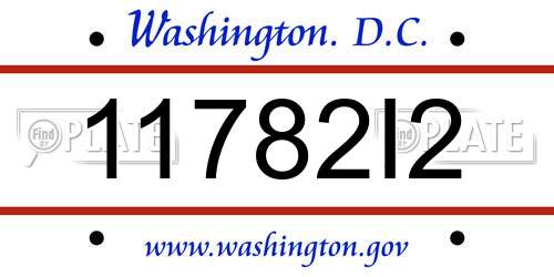 11782I2 District Of Columbia License Plate