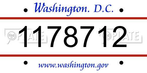 1178712 District Of Columbia License Plate