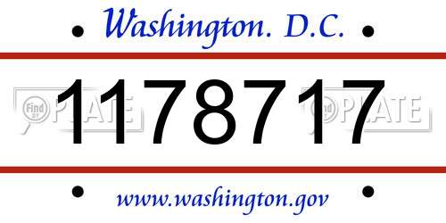 1178717 District Of Columbia License Plate