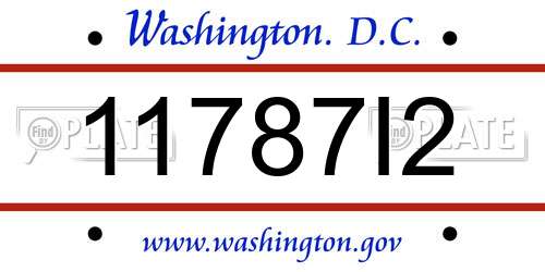 11787I2 District Of Columbia License Plate