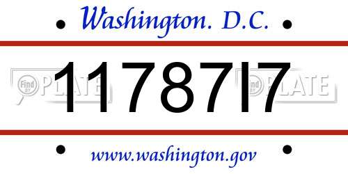 11787I7 District Of Columbia License Plate