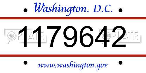 1179642 District Of Columbia License Plate