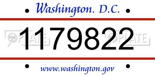 1179822 District Of Columbia License Plate