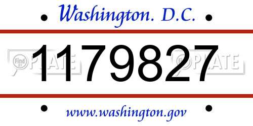 1179827 District Of Columbia License Plate