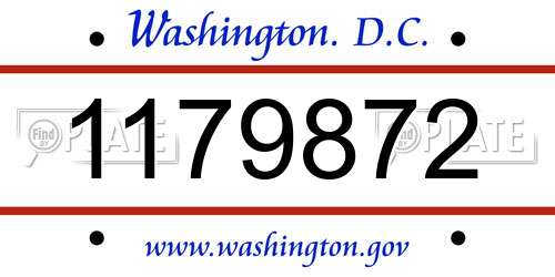 1179872 District Of Columbia License Plate