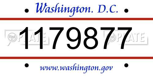 1179877 District Of Columbia License Plate