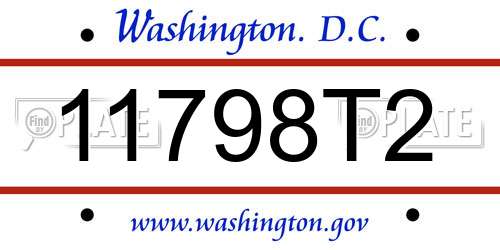 11798T2 District Of Columbia License Plate