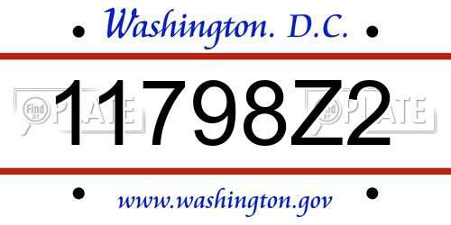 11798Z2 District Of Columbia License Plate
