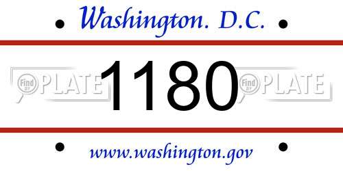 1180 District Of Columbia License Plate