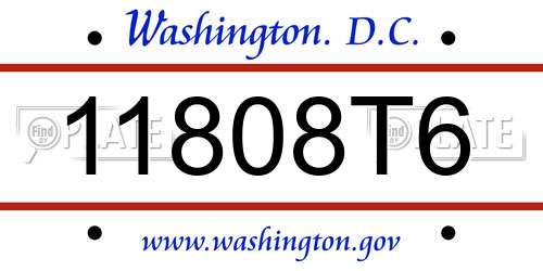 11808T6 District Of Columbia License Plate