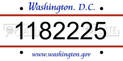 1182225 District Of Columbia License Plate