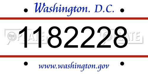1182228 District Of Columbia License Plate