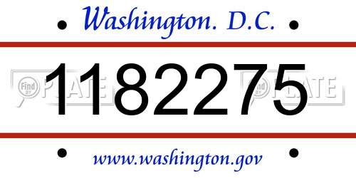1182275 District Of Columbia License Plate