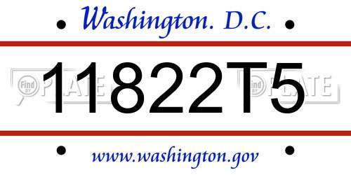 11822T5 District Of Columbia License Plate