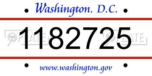 1182725 District Of Columbia License Plate