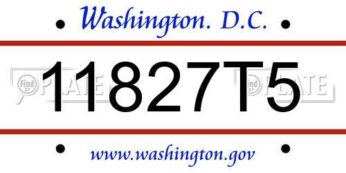 11827T5 District Of Columbia License Plate