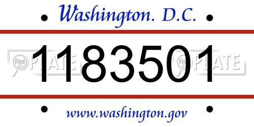 1183501 District Of Columbia License Plate