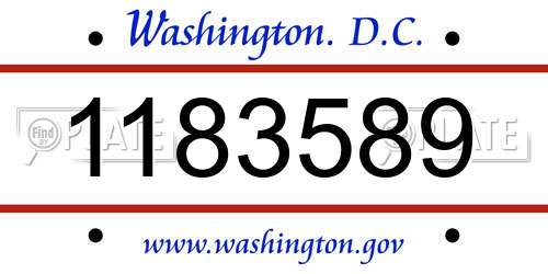 1183589 District Of Columbia License Plate