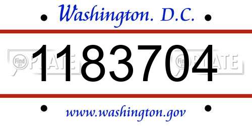 1183704 District Of Columbia License Plate