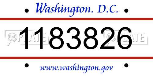 1183826 District Of Columbia License Plate