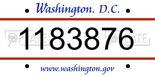1183876 District Of Columbia License Plate