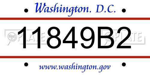 11849B2 District Of Columbia License Plate