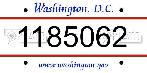 1185062 District Of Columbia License Plate