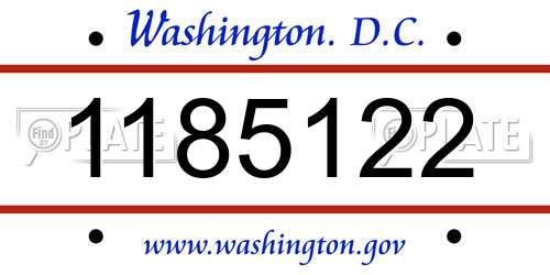 1185122 District Of Columbia License Plate