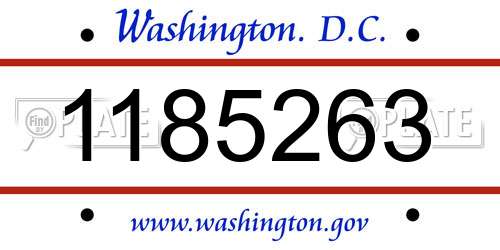 1185263 District Of Columbia License Plate