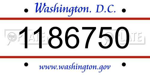 1186750 District Of Columbia License Plate