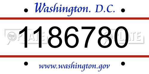 1186780 District Of Columbia License Plate