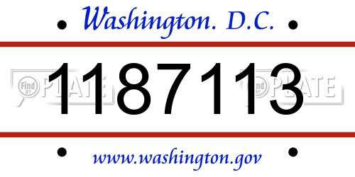1187113 District Of Columbia License Plate