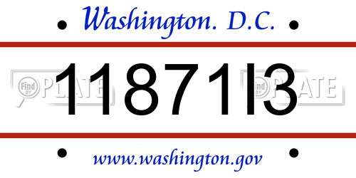 11871I3 District Of Columbia License Plate