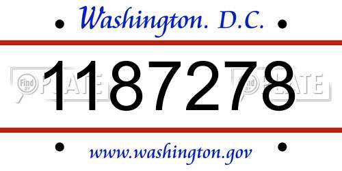 1187278 District Of Columbia License Plate