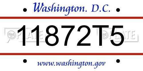 11872T5 District Of Columbia License Plate