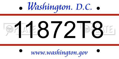 11872T8 District Of Columbia License Plate