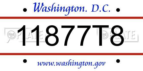 11877T8 District Of Columbia License Plate