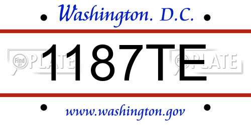 1187TE District Of Columbia License Plate